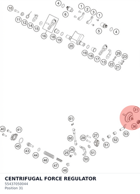 Diagram preview: CENTRIFUGAL FORCE REGULATOR (55437050044)