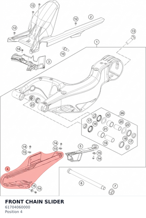 Diagram preview: FRONT CHAIN SLIDER (61704060000)