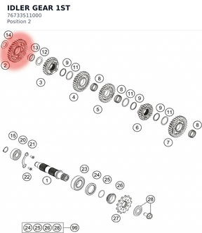 Diagram preview: IDLER GEAR 1ST (76733511000)