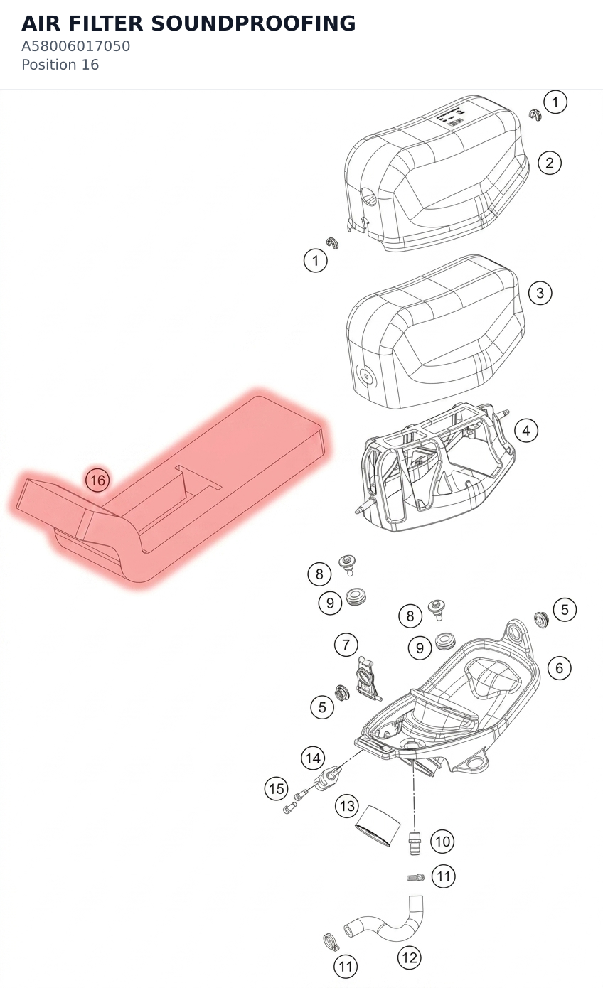 Diagram preview: AIR FILTER SOUNDPROOFING (A58006017050)