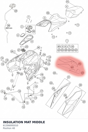 Diagram preview: INSULATION MAT MIDDLE (61306095010)