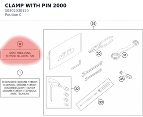 Diagram preview: CLAMP WITH PIN 2000 (50302030150)