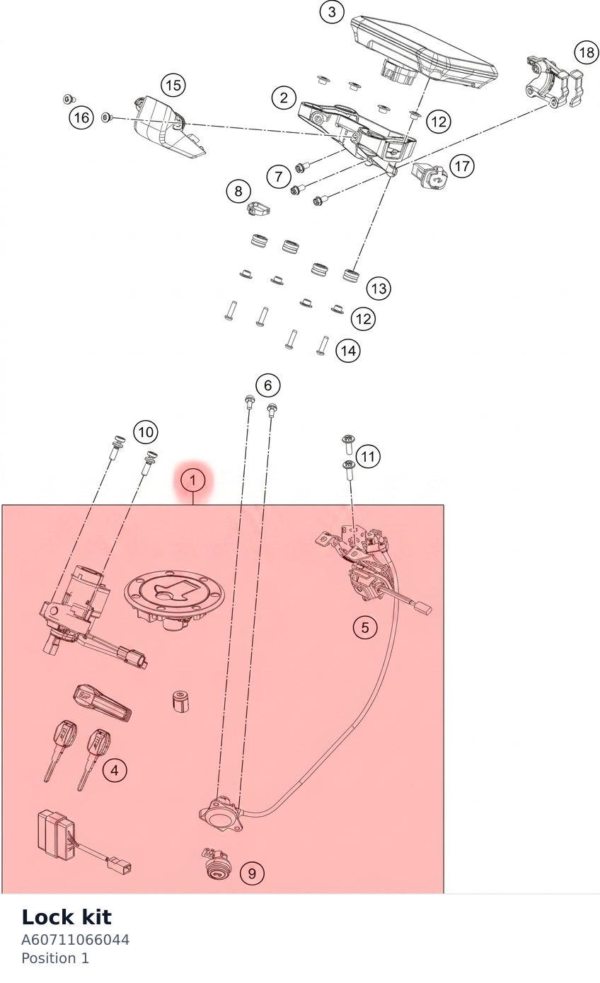 Diagram preview: Lock kit (A60711066044)