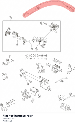 Diagram preview: Flasher harness rear (72111081000)