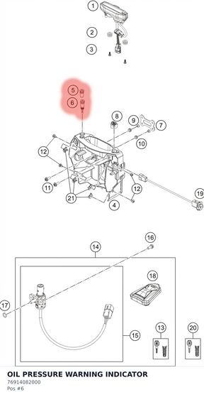 Diagram preview: OIL PRESSURE WARNING INDICATOR (76914082000)