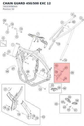 Diagram preview: CHAIN GUARD 450/500 EXC 12 (78103096000)