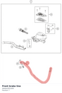 Diagram preview: Front brake line (A64642001000)