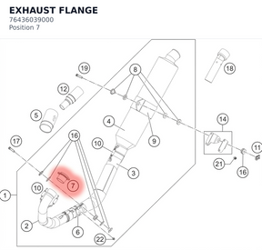 Diagram preview: EXHAUST FLANGE (76436039000)