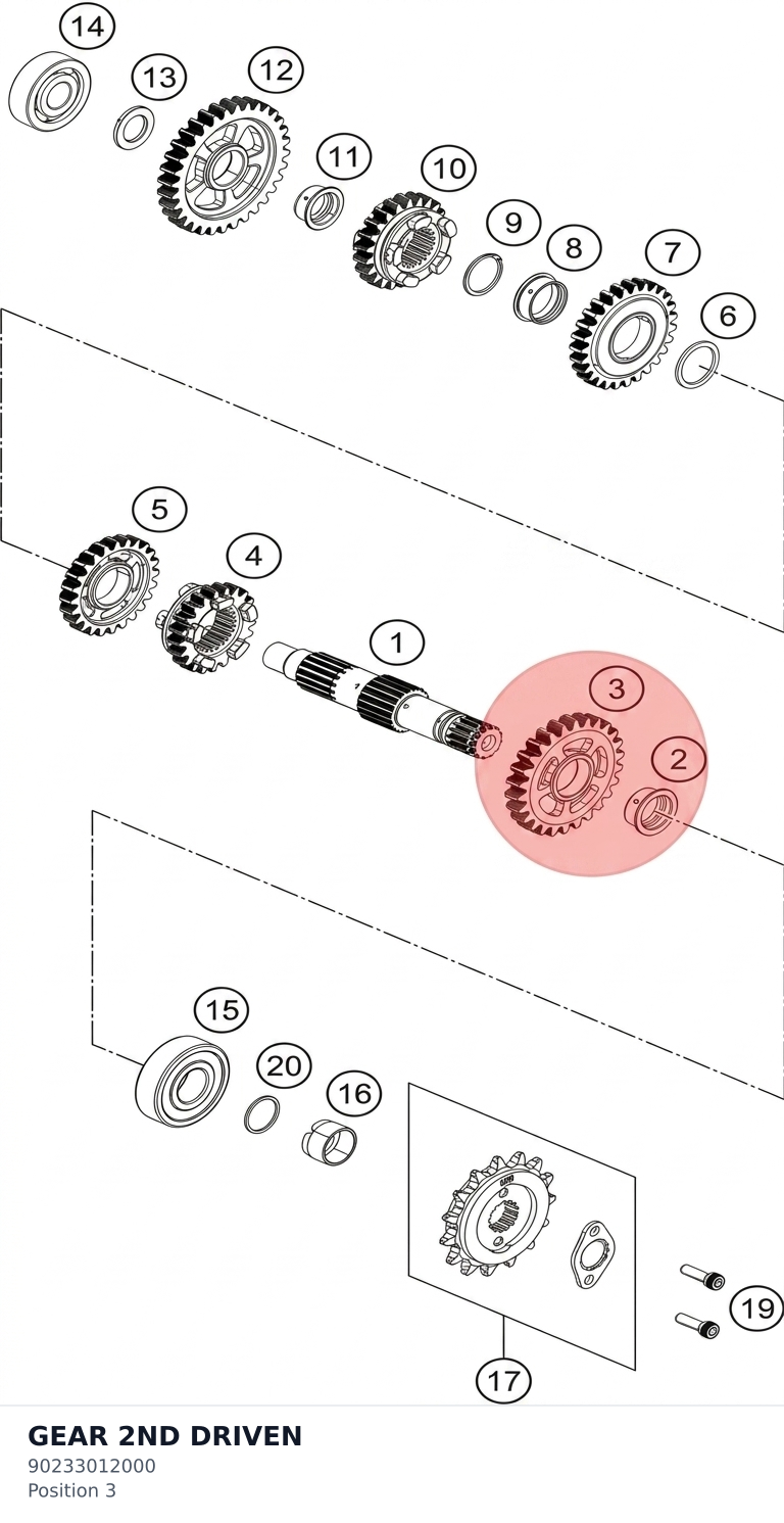Diagram preview: GEAR 2ND DRIVEN (90233012000)