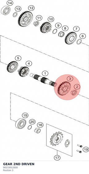 Diagram preview: GEAR 2ND DRIVEN (90233012000)