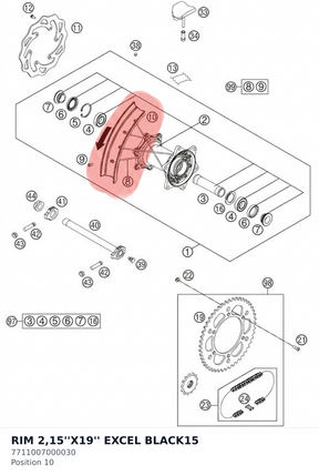 Diagram preview: RIM 2,15''X19'' EXCEL  BLACK15 (7711007000030)