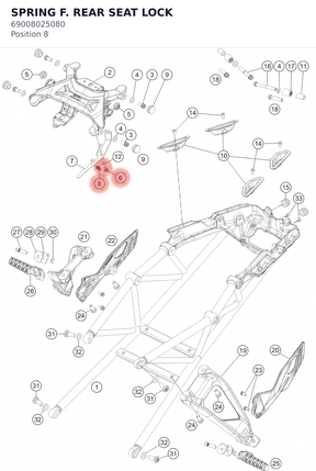 Diagram preview: SPRING F. REAR SEAT LOCK (69008025080)