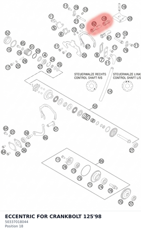 Diagram preview: ECCENTRIC FOR CRANKBOLT 125'98 (50337018044)