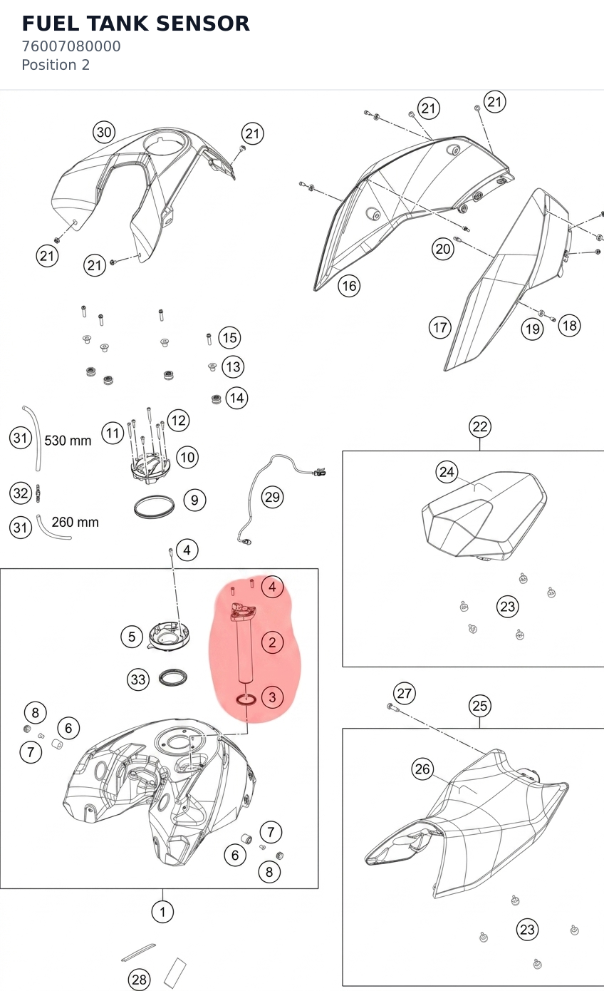 Diagram preview: FUEL TANK SENSOR (76007080000)