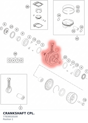 Diagram preview: CRANKSHAFT CPL. (77830018100)
