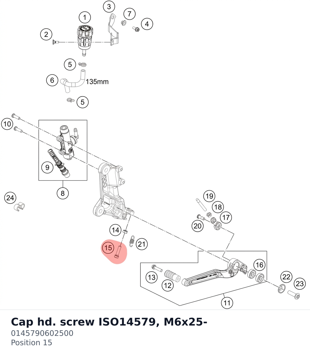 Diagram preview: Cap hd. screw ISO14579, M6x25- (0145790602500)