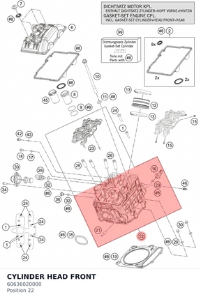 Diagram preview: CYLINDER HEAD FRONT (60636020000)