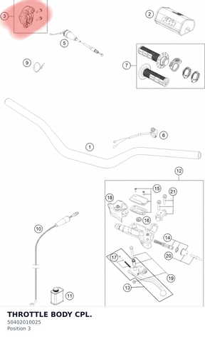 Diagram preview: THROTTLE BODY CPL. (50402010025)