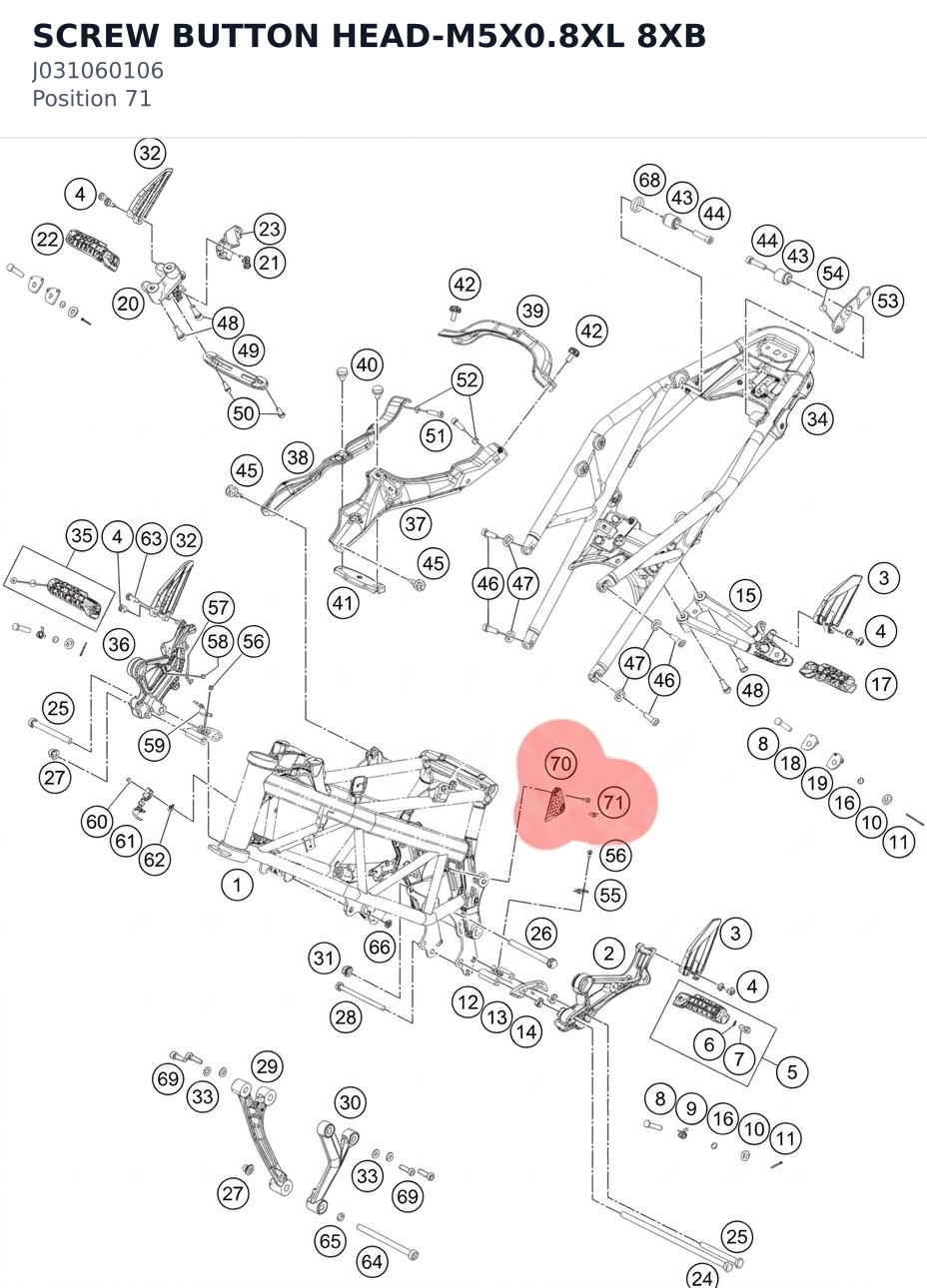 Diagram preview: SCREW BUTTON HEAD-M5X0.8XL 8XB (J031060106)