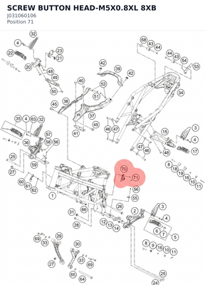 Diagram preview: SCREW BUTTON HEAD-M5X0.8XL 8XB (J031060106)