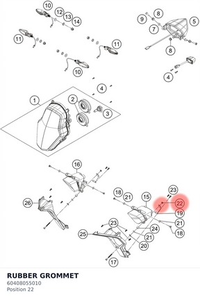 Diagram preview: RUBBER GROMMET (60408055010)