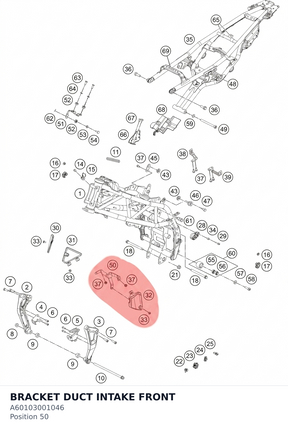 Diagram preview: BRACKET DUCT INTAKE FRONT (A60103001046)