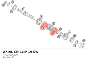 Diagram preview: AXIAL CIRCLIP 19 SW (47033096000)