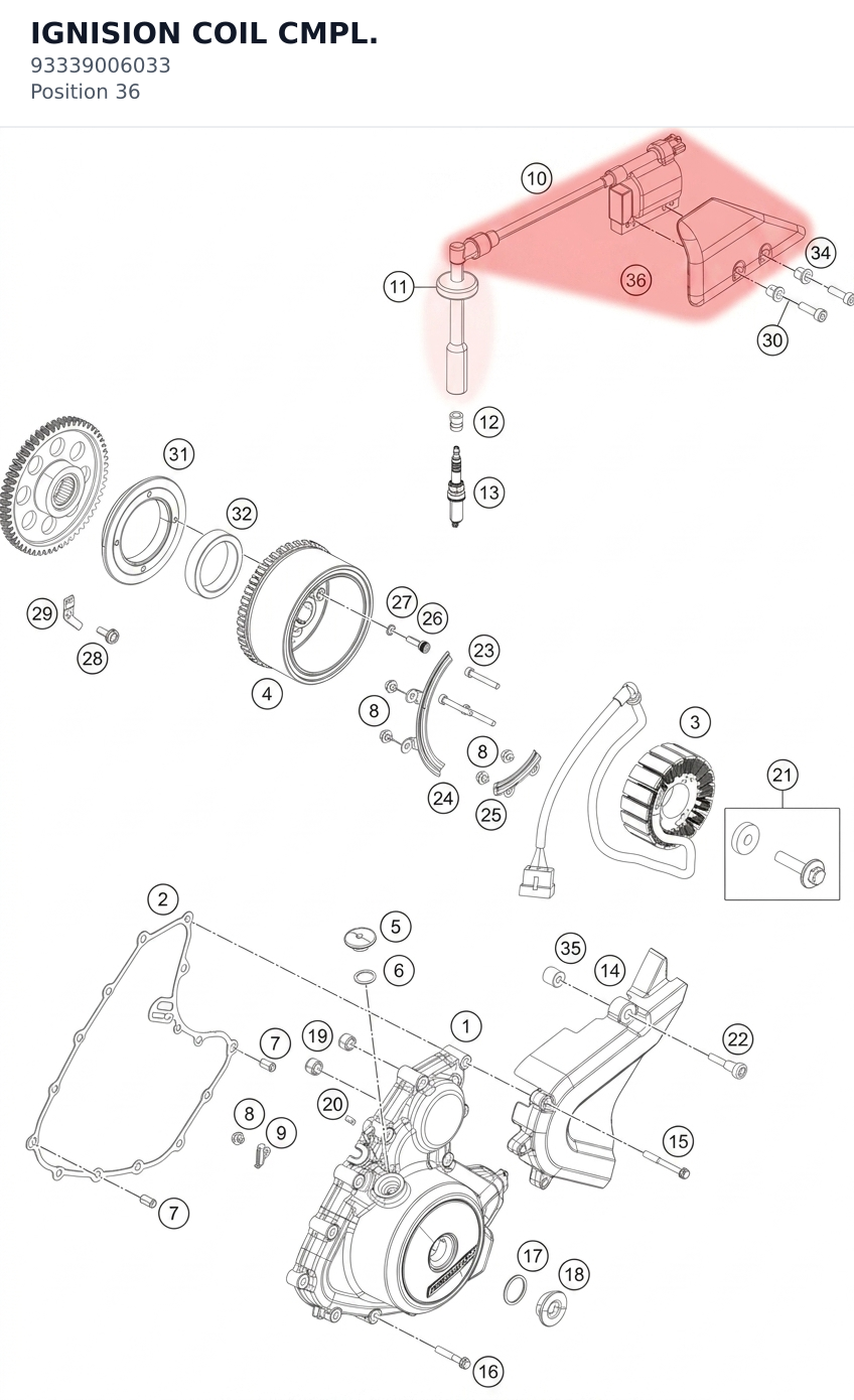 Diagram preview: IGNISION COIL CMPL. (93339006033)