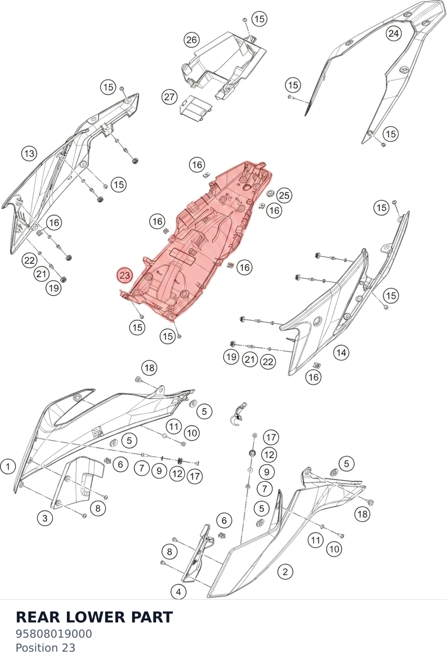 Diagram preview: REAR LOWER PART (95808019000)