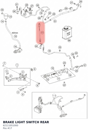 Diagram preview: BRAKE LIGHT SWITCH REAR (62111051000)