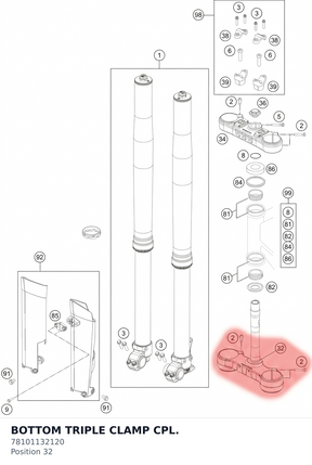 Diagram preview: BOTTOM TRIPLE CLAMP CPL. (78101132120)