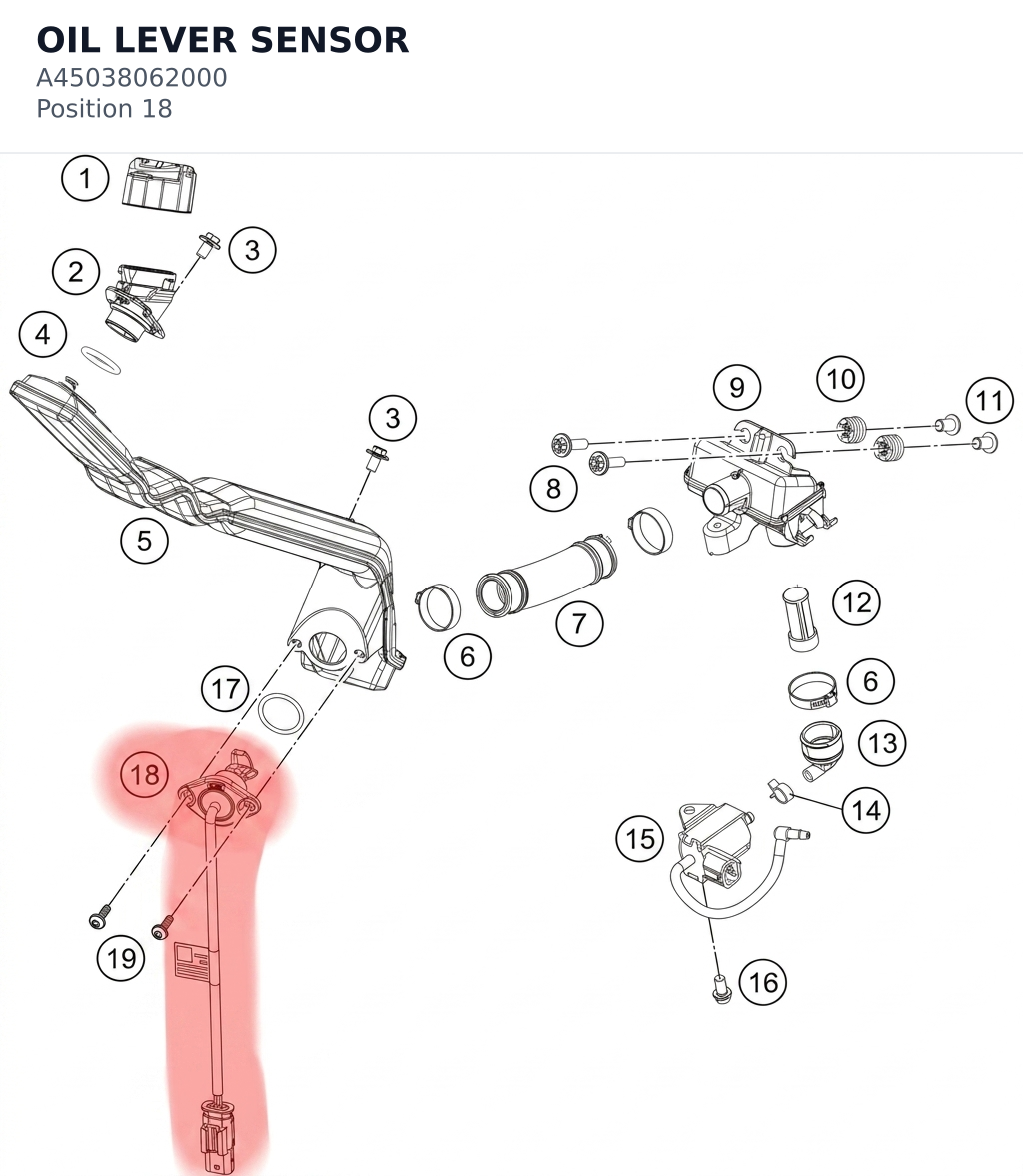 Diagram preview: OIL LEVER SENSOR (A45038062000)