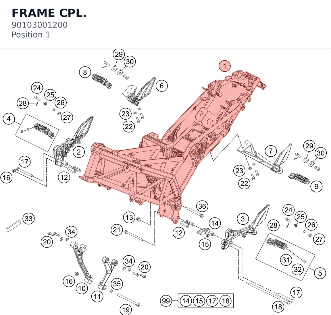 Diagram preview: FRAME CPL. (90103001200)