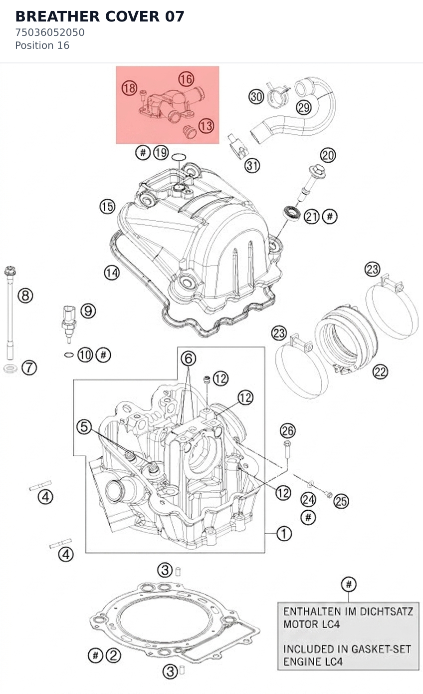 Diagram preview: BREATHER COVER              07 (75036052050)