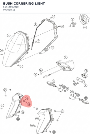 Diagram preview: BUSH CORNERING LIGHT (61414007010)