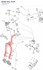 Diagram preview: Brake line, front (A65442003000)