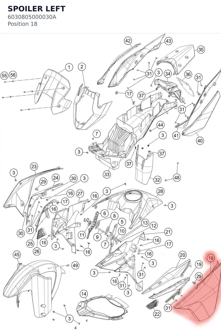 Diagram preview: SPOILER LEFT (6030805000030A)