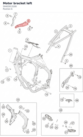 Diagram preview: Motor bracket left (50403013100)