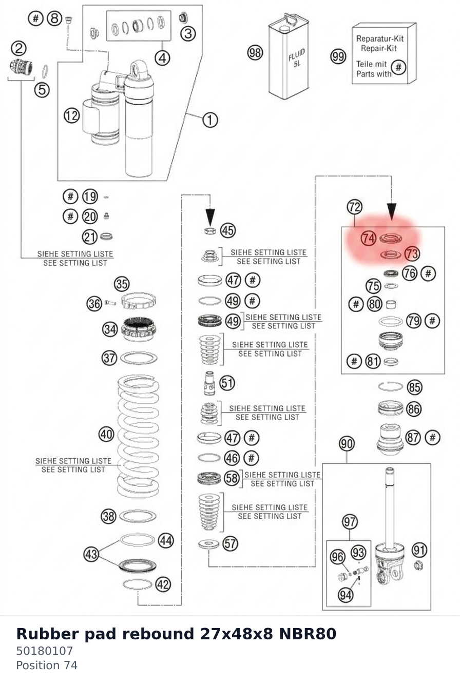 Diagram preview: Rubber pad rebound 27x48x8 NBR80 (50180107)
