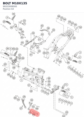 Diagram preview: BOLT M10X135 (90203008000)