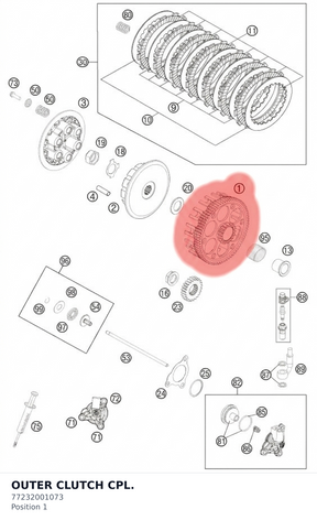 Diagram preview: OUTER CLUTCH CPL. (77232001073)