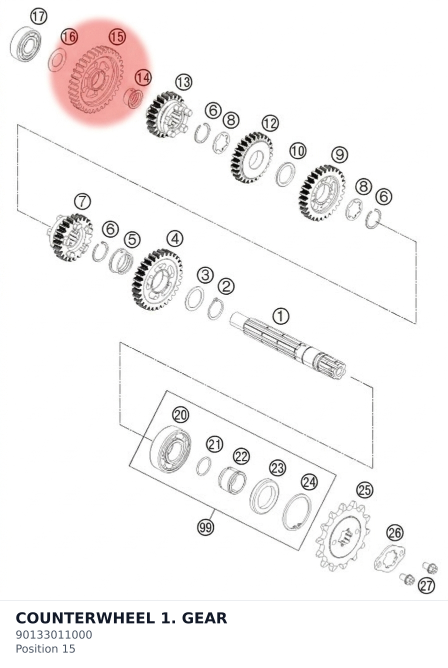 Diagram preview: COUNTERWHEEL 1. GEAR (90133011000)