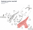 Diagram preview: Footrest carrier rear/left (C90703048000C1)