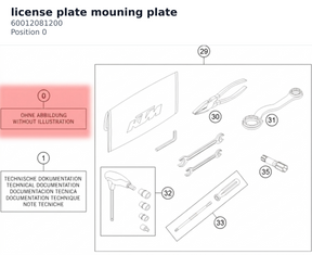 Diagram preview: license plate mouning plate (60012081200)