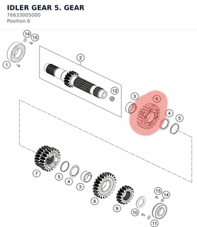 Diagram preview: IDLER GEAR 5. GEAR (76633005000)