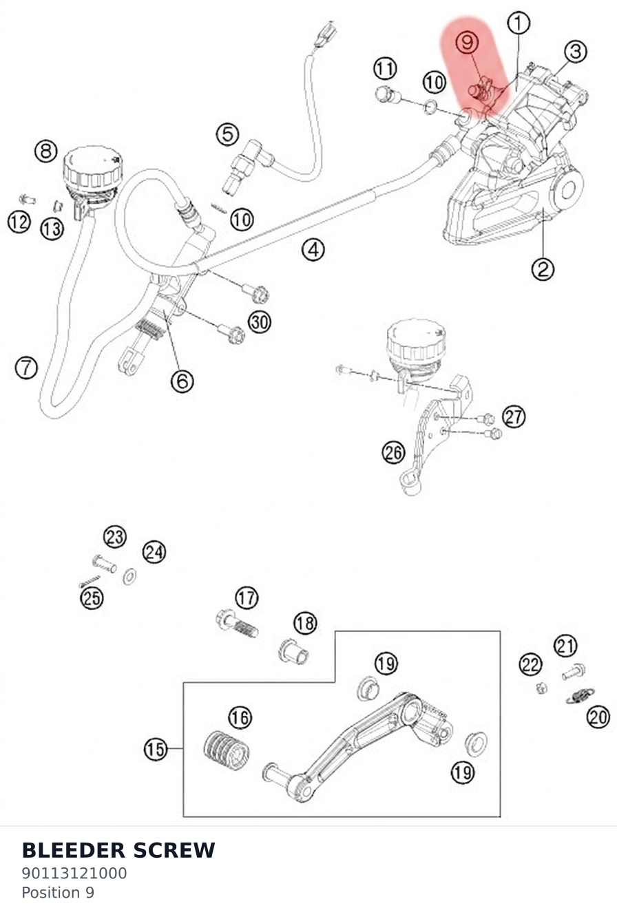 Diagram preview: BLEEDER SCREW (90113121000)