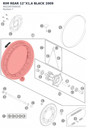 Diagram preview: RIM REAR 12''X1,6 BLACK    2009 (4621007000030)