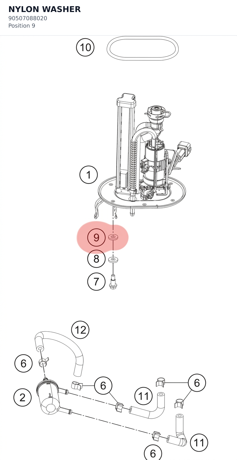 Diagram preview: NYLON WASHER (90507088020)
