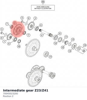 Diagram preview: Intermediate gear Z23/Z41 (70045023200)