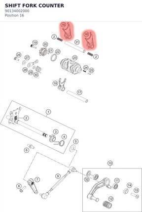 Diagram preview: SHIFT FORK COUNTER (90134002000)
